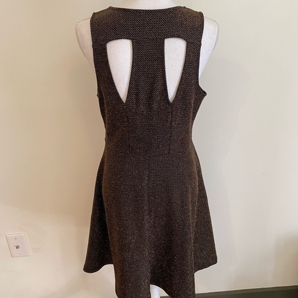 Altar’d State Sparkle Metallic Fit & Flare Mini Dress Size Large - Picture 5 of 8
